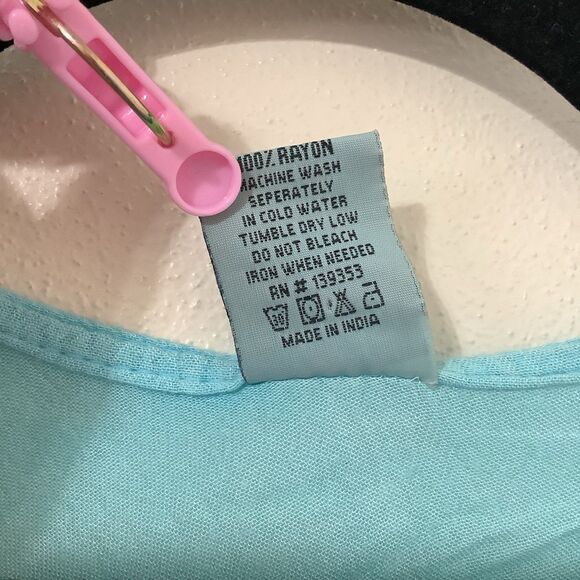 Vintage Blue Tie Dye Fairy Hippie Boho Embroidered Festive Mini Dress Large - Picture 8 of 9